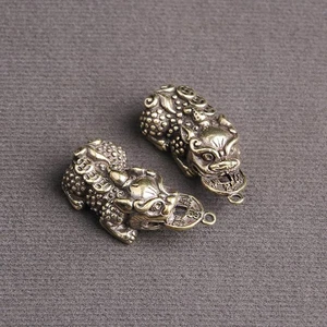 Brass Abacus Key Penadnt Figurines Tea Pet Fengshui 2Pcs Copper Gifts Statuette - Picture 1 of 5