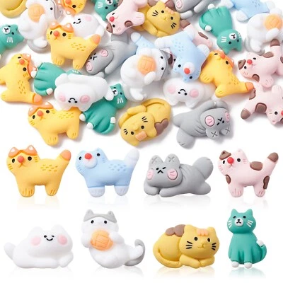 30 cabujones de resina opacos dibujos animados para mascotas gatos para hacer joyas artesanías hágalo usted mismo Foto 1 de 4