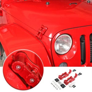 Red Engine Hood Locking Latch Catch Buckle For Jeep Wrangler JK JKU 2007-2017 - Picture 1 of 12