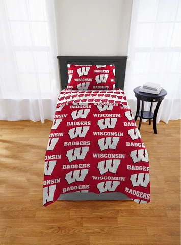 Wisconsin Badgers Twin Bed in a Bag (Rotary) OFFICIAL NCAA Cover