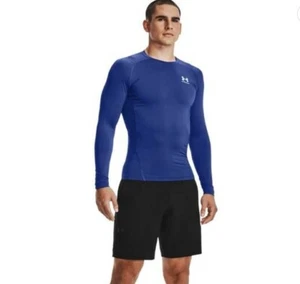 Under Armour Shirt Heat Gear Mens Small Blue Activewear Compression BRAND NEW - Picture 1 of 8