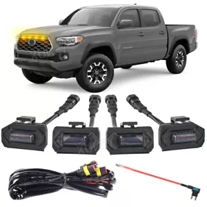 Per Toyota Tacoma TRD 20-23 Auto Stile Raptor Griglia Ambra Fumè Luce LED DRL - Foto 1 di 10