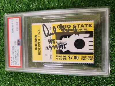 ARCHIE GRIFFIN SIGNED OHIO STATE INDIANA TICKET STUB 1974 HEISMAN inscription - Image 1 of 2