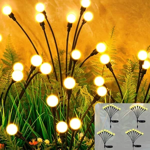 HBN 2 / 4 Pack Solar Garden Lights, Auto On/Off 16 / 32 LED Solar Swaying Lights - Picture 1 of 17