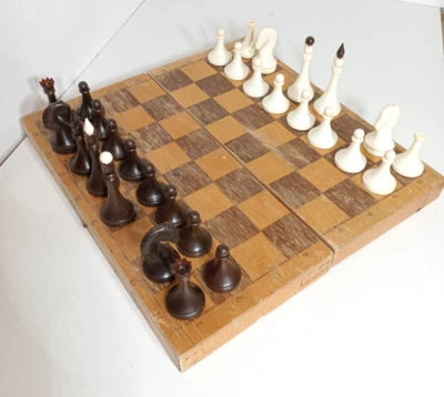 Vintage Soviet 1980s USSR plastic Chess Set 30 cm x 30 cm  Collectible - Image 1 of 4