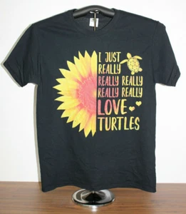 I JUST REALLY...REALLY LOVE TURTLES T-Shirt Medium, schwarz - Bild 1 von 6