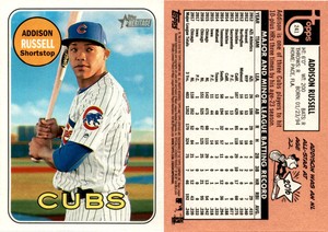 Addison Russell 2018 Topps Heritage Baseball Card 241  Chicago Cubs