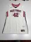 Game Worn Used Wake Forest Demon Deacons  Nike Basketball Jersey Size L #42