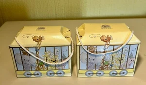 PRECIOUS MOMENTS BIRTHDAY TRAIN Baby & 1st Birthday Lot Both New in Yellow Boxes - Picture 1 of 6