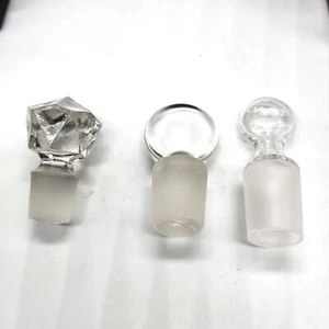 Lot of 3 Ground Glass Stoppers Pyrex Pennyhead Crystal Pyrex - Picture 1 of 5