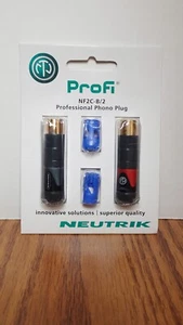 NEW Neutrik NF2C-B/2 Profi Professional RCA Plug Pair Red and Black - Picture 1 of 2
