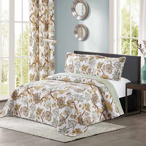 All American Collection New 3pc Printed Modern Floral Bedspread Coverlet Set - Picture 1 of 9