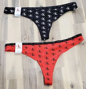 Calvin Klein CK ONE Lot of 2 Size Extra Large Thong Panties 95% Cotton - Picture 1 of 6