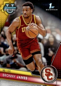 2023-24 Bowman University Chrome Bronny James #95 Refractor - LA LAKERS - USC - Picture 1 of 2
