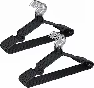 20 Pack 16" Non-Slip Rubber Coated Metal Suit Coat Hangers with Chrome and Black - Picture 1 of 6