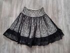 Alice Temperley Ladies Ivary Black Lace Tiered Hem Tulle Party Skirt