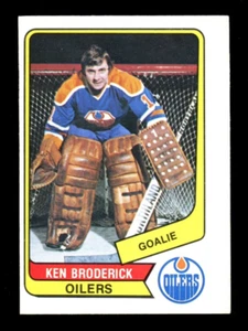 1976-77 OPC O PEE CHEE WHA Hockey #44 Ken Broderick Goalie EX-NM Edmonton Oilers - Picture 1 of 2