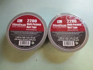 LOT OF 2 ROLLS NASHUA Duct Tape 1.88 in x 60 yd Nashua 2280 Silver 9 Mil BS6 - Picture 1 of 3