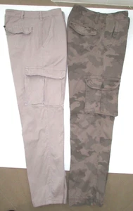 Mens size 30 LONG CARGO PANTS camo camouflage pattern Target Elwood - 2 pairs - Picture 1 of 7