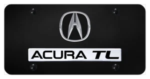Acura TL Dual Chrome Logo Nameplate License Plate Official Licensed - Imagen 1 de 4