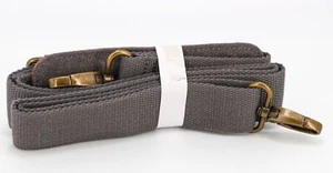 Bag Strap Woven Shoulder Crossbody Adjustable Replacement Brass Swivel Clip Gray - Picture 1 of 3