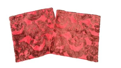 New 2 Ps Pottery Barn Natalia Jacquard Pillow Cover 22”x22” Red/Burgundy - Image 1 of 4