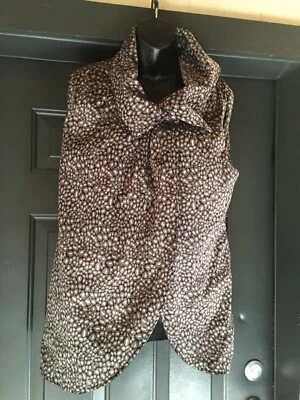 D&Y Women’s Reversible Animal Cat Print Trench Cape Jacket Size L Large 12 14 - Image 1 of 4