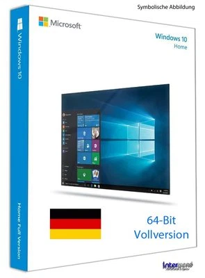 Microsoft Windows 10 Home Vollversion SB 64-Bit + Hologramm-DVD DE OVP NEU - Bild 1 von 4