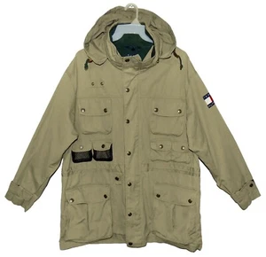 Vin Gr. XL Tommy Hilfiger Heavy Hooded Cargo Pocket Jacket Khaki Cotton Hong Kong - Bild 1 von 3