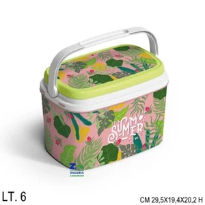 FRIGO FRIGORIFERO TERMICO RIGIDO PASSIVO LT. 6 DECORO NATURA PLASTICA ANTIGRAFFI - Foto 1 di 1