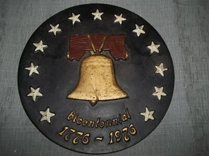 BICENTENNIAL Cast Iron Plaque Sign 1776-1976 Alvin Wormuth Embossed Liberty Bell - Picture 1 of 8