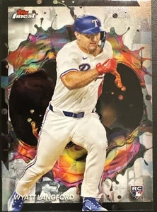 2024 Topps Finest Wyatt Langford Rare Tier Rangers Rookie - Picture 1 of 2