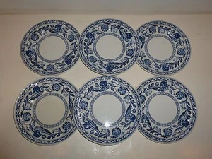 Ridgway Balmoral Blue Onion Set 6 Bread Plates - Picture 1 of 9