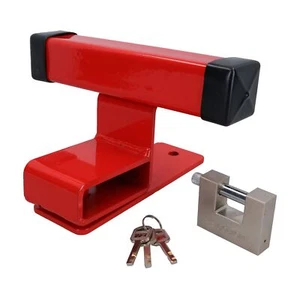 Garage Door Lock Defender Motor Bike Car Stop Bar Up and Over & Padlock - Imagen 1 de 1