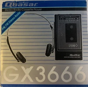 Quasar GX-3666 AM/FM Portable Stereo Cassette Player Vintage 1990 Rare Brand New - Picture 1 of 10
