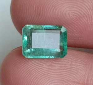 Expensive Emerald Gemstone Greenish Color Cut Natural Stone Ring Size 2.72 CT - Picture 1 of 5