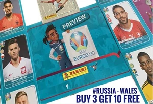 Pegatinas UEFA Euro 2020 PREVIEW de Panini - Rusia a Gales - Compra 3 y obtén 10 gratis - Imagen 1 de 2