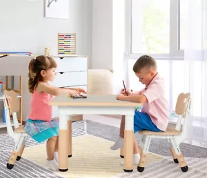 Kids Table and 2 Chairs Set Children Activity Play Table Set Study Table Chair - Picture 1 of 26