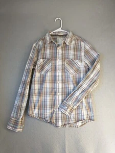 Aeropostale Mens Button Shirt Brown Check Long Sleeve Collared Vintage Fit - Picture 1 of 8