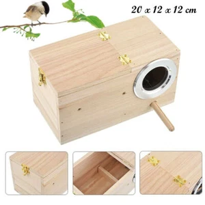 Wooden Bird Breeding Cage Nesting Box Hatching Nest Parakeet Budgie Finches Cage - Picture 1 of 13