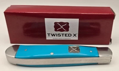 Twisted X Model XK311 Pocket Knife, Turquoise with Two Blades - New in Box - Image 1 of 4