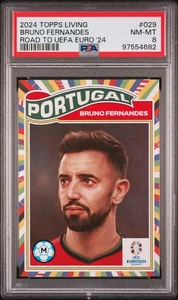 2024 Topps Living Road To UEFA Euro #29 Bruno Fernandes PSA 8 Portugal Pop 2 - Picture 1 of 2