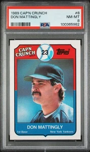 1989 Topps Cap'n Crunch DON MATTINGLY PSA 8 NY Yankees NM-MT - Picture 1 of 1