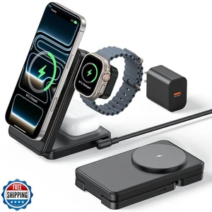 3 in 1 Magnetische Ladestation, 15W Fast Wireless Charger Kompatibel mit M - Bild 1 von 5