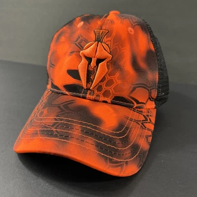 Kryptek Inferno Hat SPARTAN HELMET 3D Logo MESH TRUCKER Cap New Defect - Image 1 of 4