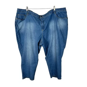 Woman Within Plus Size Medium Wash Cropped Ankle Skinny Jeans 32W 54 Petite - Bild 1 von 7