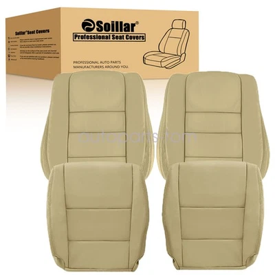 Fit For 2008-2012 Honda Accord Driver & Passenger Bottom & Top Seat Cover Tan Foto 1 de 4