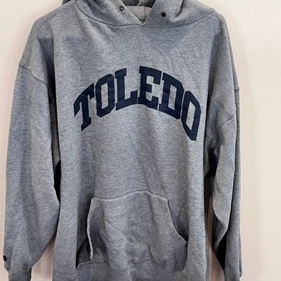 Sudadera con Capucha Gris Vintage Años 90 Universidad de Toledo Rockets Foto 1 de 4