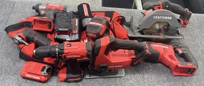 Craftsman  20V 7-Tool Combo Set: Impact, Drill, Sander, Jigsaw... 2 batter/charg - Image 1 of 4