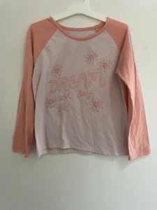 Cat & Jack Kid Girl Dream Floral Polyester Raglan Long Sleeve PJ Top Pink S 6/6X - Picture 1 of 4